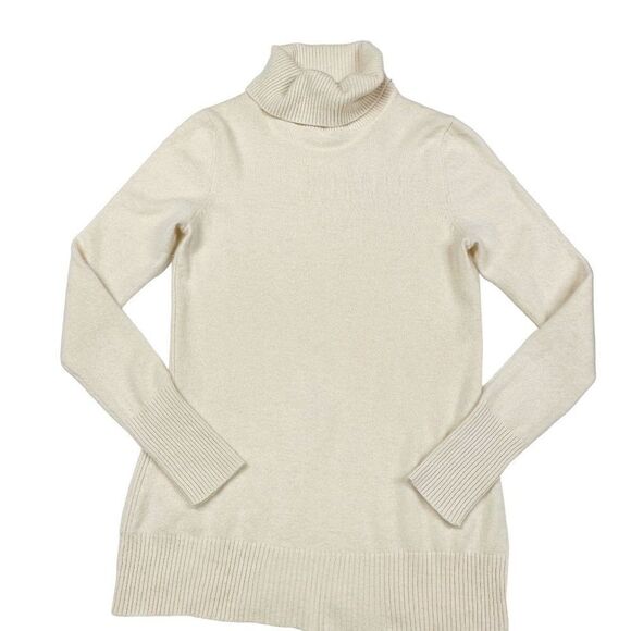 Victor Alfaro Ivory 100% Cashmere Turtleneck Sweater Womens Size M Medium - Picture 9 of 9